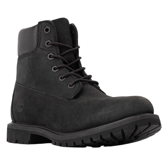 Timberland Shoes - Timberland Premium Womens 6" Ankle Boots Size 6.5 Black Nubuck Leather WP NIB
